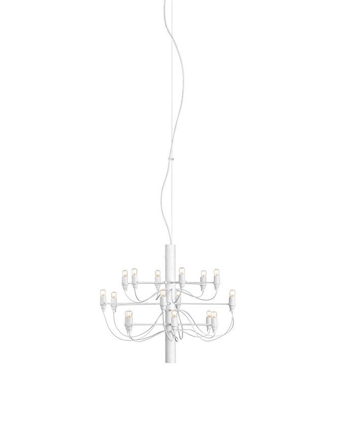 2097/18 kroonluchter LED met heldere lampen, mat wit